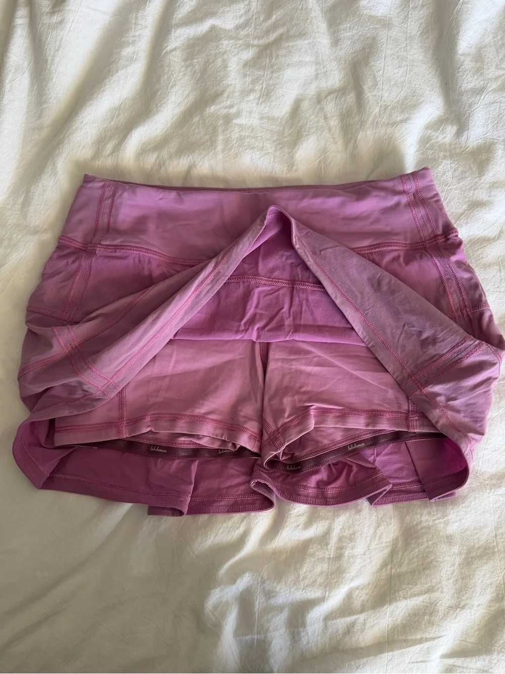 lululemon athletica Rose purple Pink Skater Tennis mini Skort skirt with shorts - Picture 2 of 3